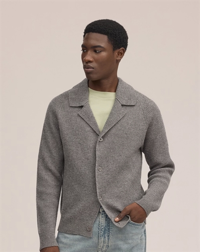NN. 07 - Shane - Rib knitted wool blend cardigan - Mable Husk #861
